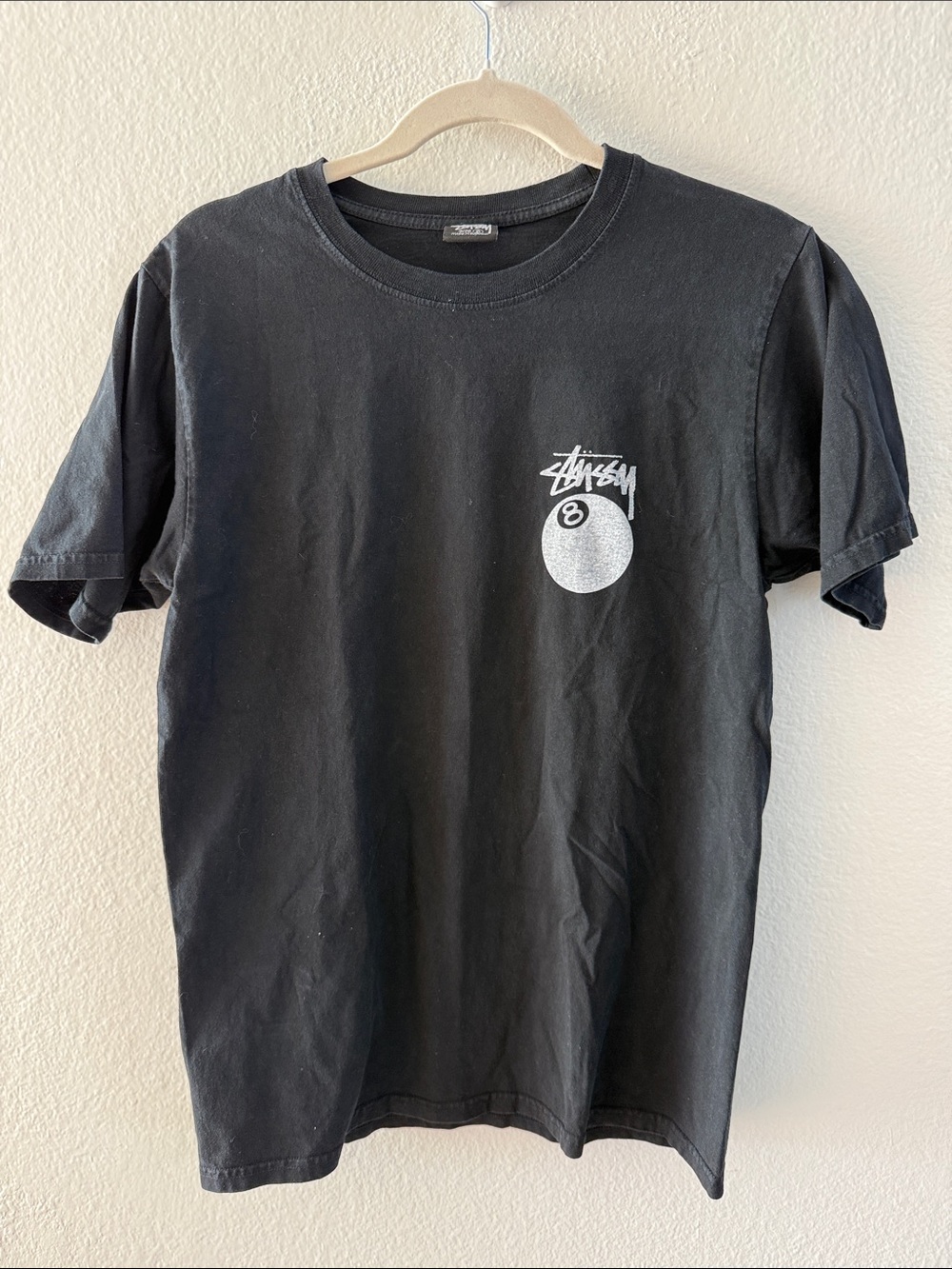 Vintage Stüssy 8 Ball Graphic Tee Black Short Sleeve T-